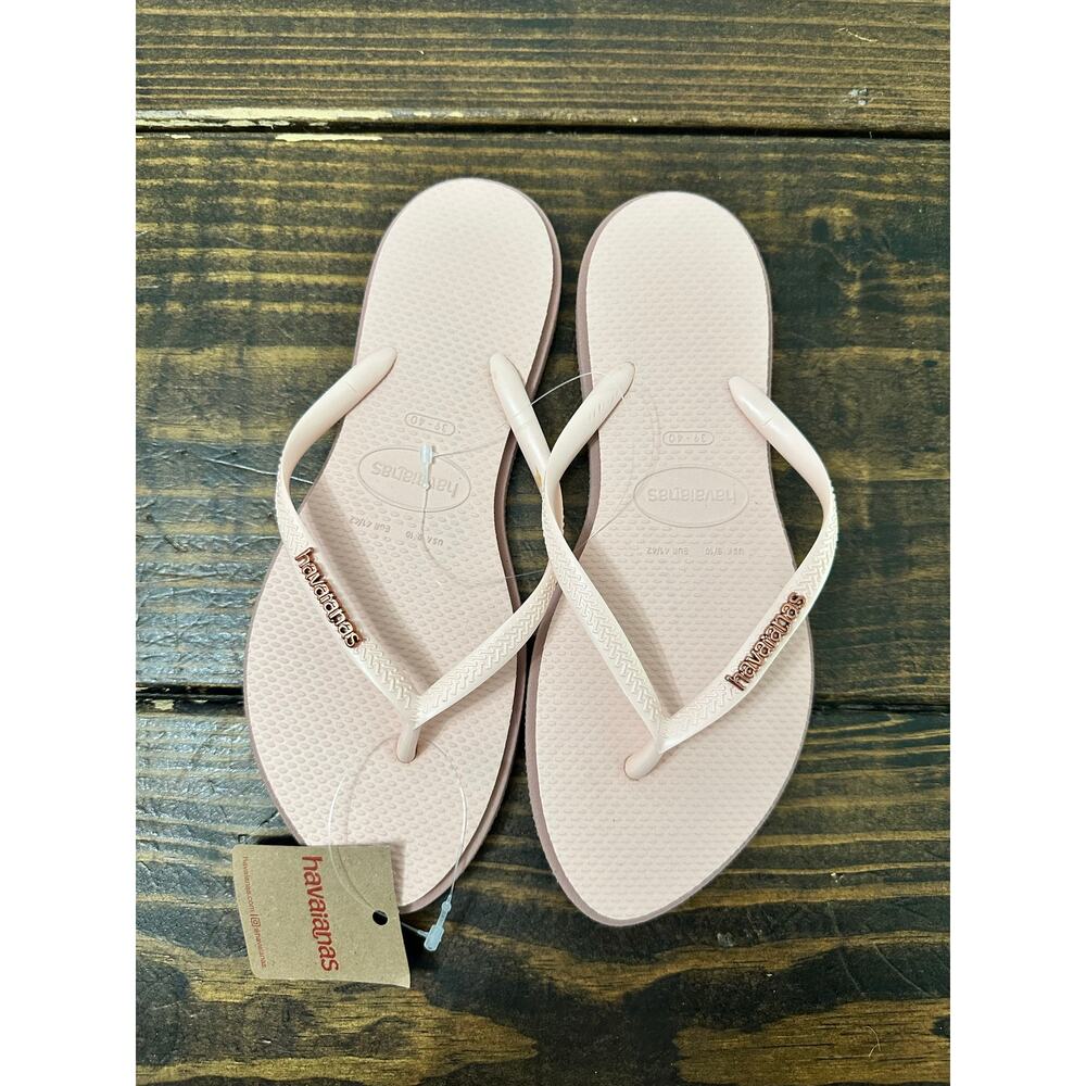 Havaianas Crocus Rose flip flops 39/40 NWT